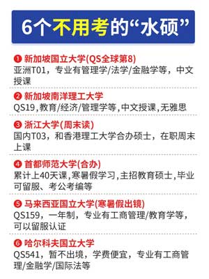 这6个免联考硕士，纯申请入学即可